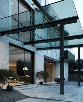 Mái che kính cường lực